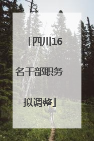 四川16名干部职务拟调整