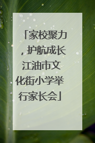 家校聚力，护航成长 江油市文化街小学举行家长会