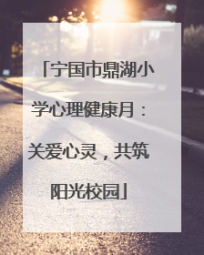 宁国市鼎湖小学心理健康月：关爱心灵，共筑阳光校园