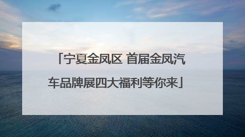 宁夏金凤区 首届金凤汽车品牌展四大福利等你来