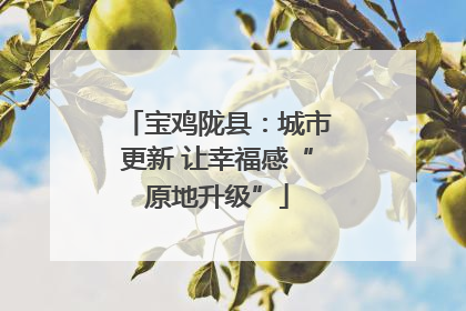 宝鸡陇县：城市更新 让幸福感“原地升级”