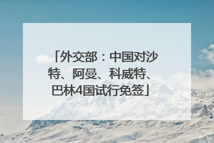 外交部：中国对沙特、阿曼、科威特、巴林4国试行免签