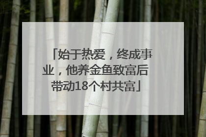 始于热爱，终成事业，他养金鱼致富后带动18个村共富