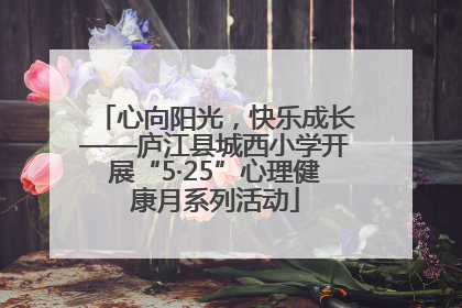 心向阳光，快乐成长——庐江县城西小学开展“5·25”心理健康月系列活动