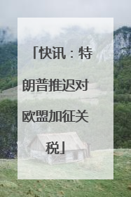 快讯：特朗普推迟对欧盟加征关税
