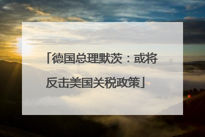 德国总理默茨：或将反击美国关税政策