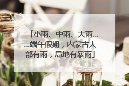 小雨、中雨、大雨……端午假期，内蒙古大部有雨，局地有暴雨
