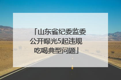 山东省纪委监委公开曝光5起违规吃喝典型问题