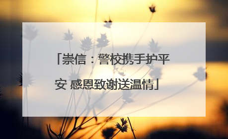 崇信：警校携手护平安 感恩致谢送温情
