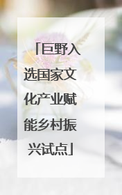 巨野入选国家文化产业赋能乡村振兴试点