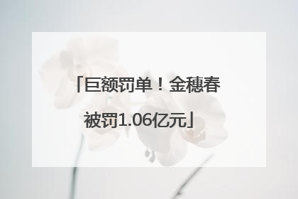 巨额罚单！金穗春被罚1.06亿元
