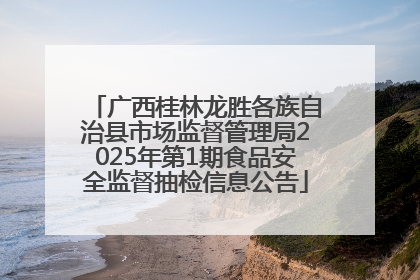 广西桂林龙胜各族自治县市场监督管理局2025年第1期食品安全监督抽检信息公告
