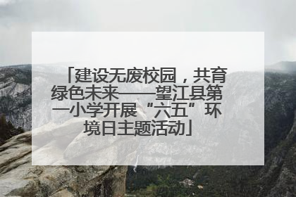 建设无废校园，共育绿色未来——望江县第一小学开展“六五”环境日主题活动