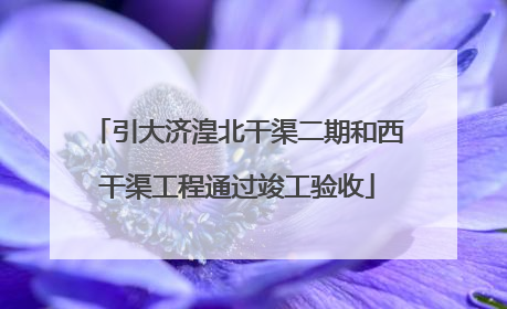 引大济湟北干渠二期和西干渠工程通过竣工验收