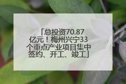 总投资70.87亿元！梅州兴宁33个重点产业项目集中签约、开工、竣工