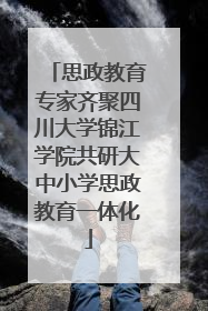 思政教育专家齐聚四川大学锦江学院共研大中小学思政教育一体化