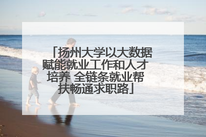 扬州大学以大数据赋能就业工作和人才培养 全链条就业帮扶畅通求职路