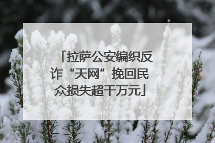 拉萨公安编织反诈“天网”挽回民众损失超千万元