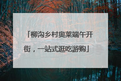 柳沟乡村奥莱端午开街，一站式逛吃游购