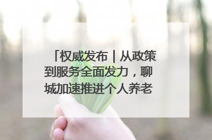 权威发布｜从政策到服务全面发力，聊城加速推进个人养老金制度落地