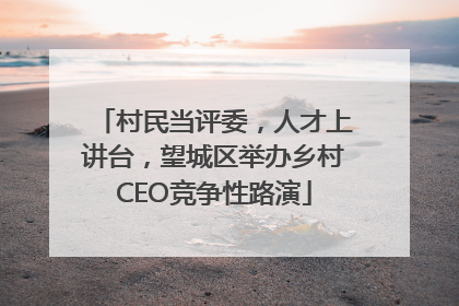 村民当评委，人才上讲台，望城区举办乡村CEO竞争性路演