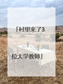 村里来了3位大学教师