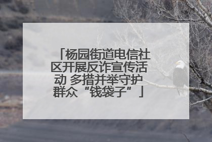 杨园街道电信社区开展反诈宣传活动 多措并举守护群众“钱袋子”