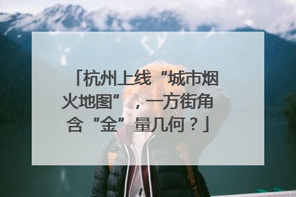 杭州上线“城市烟火地图”，一方街角含“金”量几何？