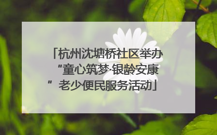 杭州沈塘桥社区举办“童心筑梦·银龄安康”老少便民服务活动