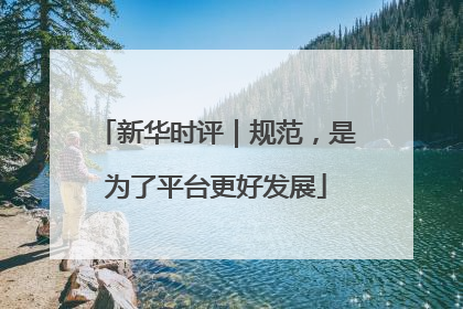 新华时评｜规范，是为了平台更好发展