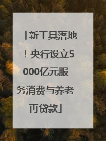新工具落地！央行设立5000亿元服务消费与养老再贷款