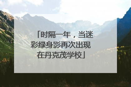 时隔一年，当迷彩绿身影再次出现在丹克茂学校