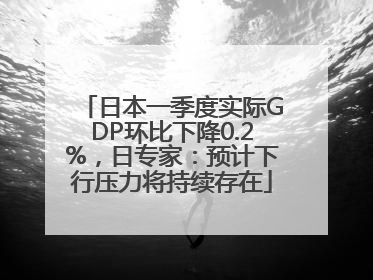日本一季度实际GDP环比下降0.2%，日专家：预计下行压力将持续存在