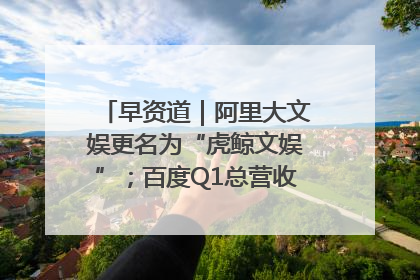 早资道｜阿里大文娱更名为“虎鲸文娱”；百度Q1总营收325亿元超预期