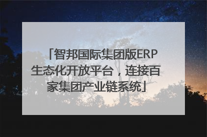 智邦国际集团版ERP生态化开放平台，连接百家集团产业链系统