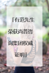 有范先生荣获尚普咨询集团权威证明