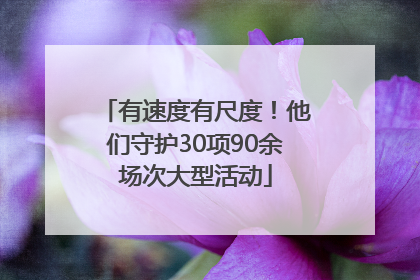 有速度有尺度！他们守护30项90余场次大型活动