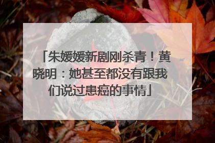 朱媛媛新剧刚杀青！黄晓明：她甚至都没有跟我们说过患癌的事情