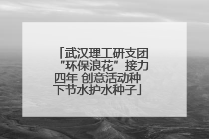 武汉理工研支团“环保浪花”接力四年 创意活动种下节水护水种子