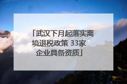 武汉下月起落实离境退税政策 33家企业具备资质
