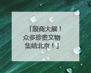殷商大展！众多珍贵文物集结北京！