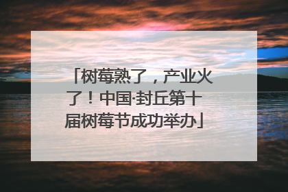 树莓熟了，产业火了！中国·封丘第十届树莓节成功举办