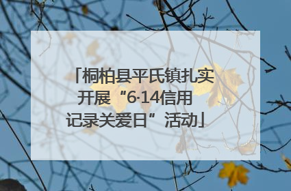 桐柏县平氏镇扎实开展“6·14信用记录关爱日”活动