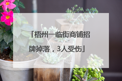 梧州一临街商铺招牌掉落，3人受伤