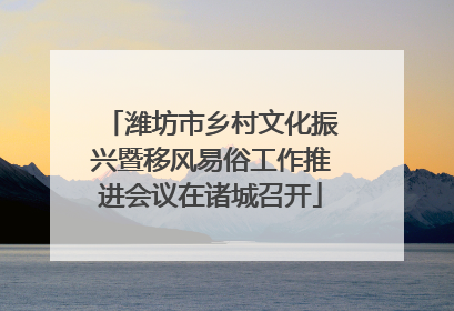 潍坊市乡村文化振兴暨移风易俗工作推进会议在诸城召开
