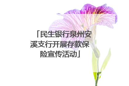 民生银行泉州安溪支行开展存款保险宣传活动