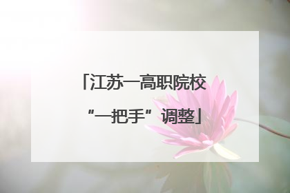 江苏一高职院校“一把手”调整