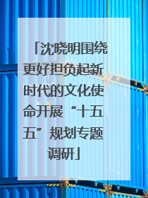 沈晓明围绕更好担负起新时代的文化使命开展“十五五”规划专题调研