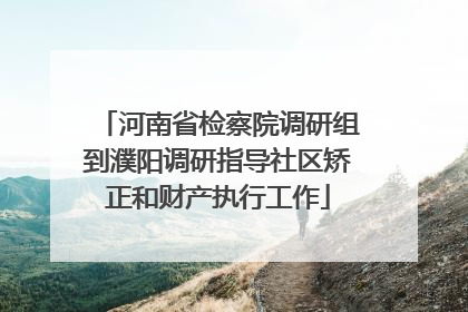 河南省检察院调研组到濮阳调研指导社区矫正和财产执行工作