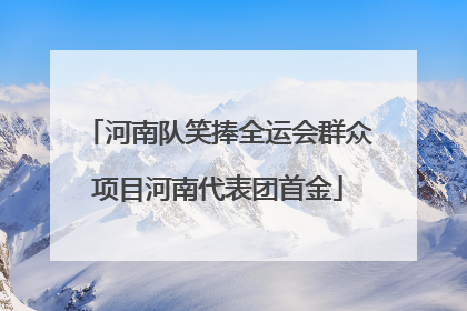 河南队笑捧全运会群众项目河南代表团首金